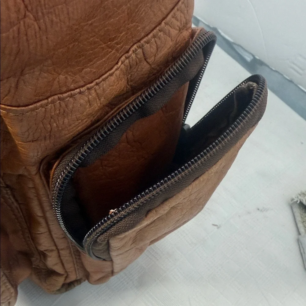 Vintage Tan Leather Backpack